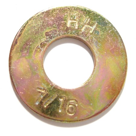 Flat Washer, Fits Bolt Size 7/16 in ,Steel Zinc Yellow Finish, 25 PK -  MIDWEST FASTENER, 08198
